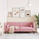 vidaXL Καναπές Chesterfield με κυλίνδρους, τριθέσιος, ροζ, βελούδο