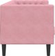 vidaXL Καναπές Chesterfield με κυλίνδρους, τριθέσιος, ροζ, βελούδο