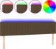 vidaXL Κεφαλάρι Κρεβατιού με LED, Σκούρο Καφέ, 180x5x78/88 εκ, Ύφασμα