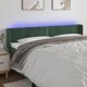 vidaXL Κεφαλάρι Κρεβατιού με LED, Σκούρο Πράσινο, 183x16x78/88 εκ., Βελούδο