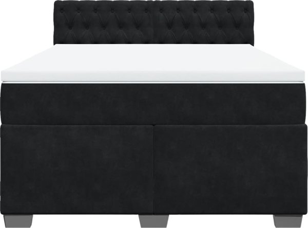 vidaXL Κρεβάτι continental με στρώμα, μαύρο, 160x200 εκ., βελούδο