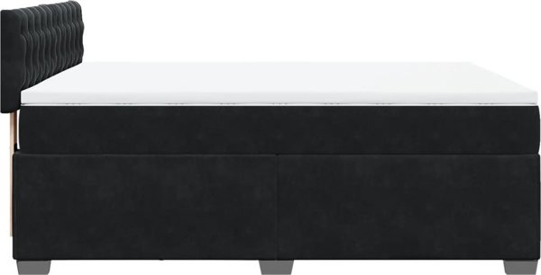 vidaXL Κρεβάτι continental με στρώμα, μαύρο, 160x200 εκ., βελούδο