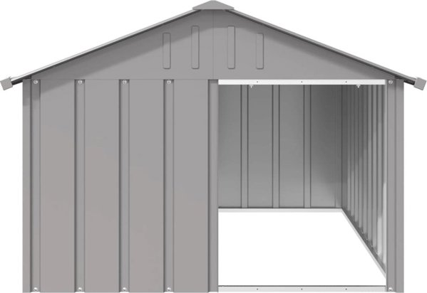 vidaXL vidaXL Buda dla psa, szara, 116,5x153x81,5 cm, stal
