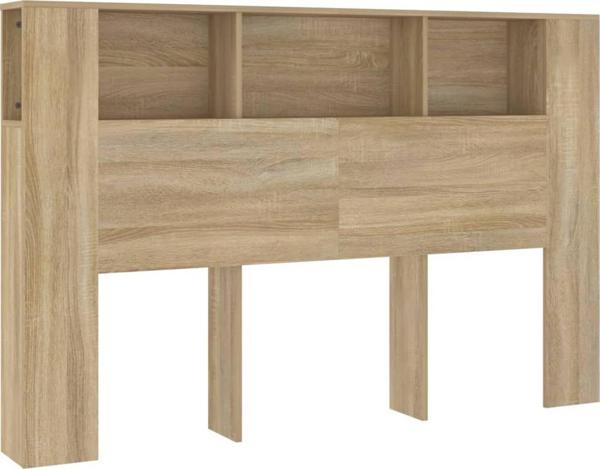 vidaXL Κεφαλάρι Κρεβατιού με Ράφια, Sonoma Δρυς, 160x18,5x104,5 εκ