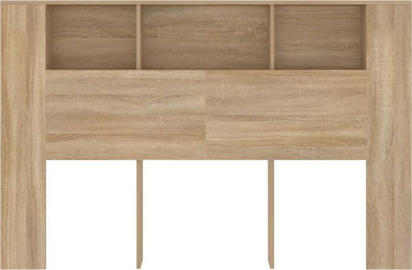 vidaXL Κεφαλάρι Κρεβατιού με Ράφια, Sonoma Δρυς, 160x18,5x104,5 εκ