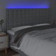vidaXL Κεφαλάρι κρεβατιού με LED, ανοιχτό γκρι, 160x5x118/128 cm, ύφασμα