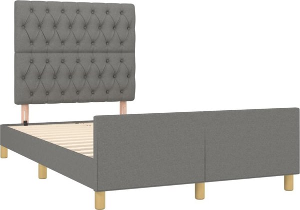 vidaXL Κεφαλάρι κρεβατιού, σκουρόγκρι, 120x200 cm, υφασμάτινο