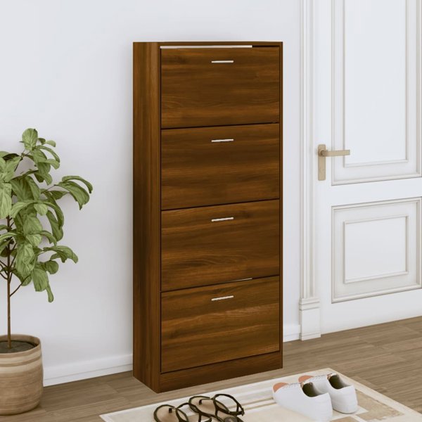 vidaXL Szafka na buty, καφέ δρυς, 63x24x147 εκ.