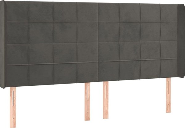 vidaXL Zaglowek uszak, gkri tmavro, 203x16x118/128 cm, aksamit