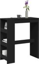 vidaXL Μπαρ τραπέζι με ράφια, μαύρο, 90x40x103,5 εκ.