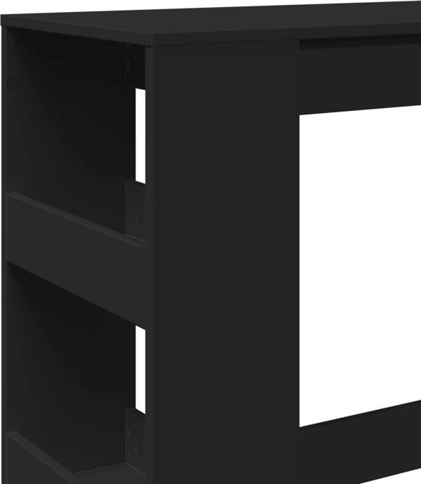 vidaXL Μπαρ τραπέζι με ράφια, μαύρο, 90x40x103,5 εκ.