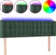 vidaXL Κεφαλάρι για κρεβάτι με LED, σκούρο πράσινο, 147x16x78/88cm, βελούδο