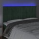 Κεφαλάρι κρεβατιού με LED, σκούρο πράσινο, 160x5x118/128 cm