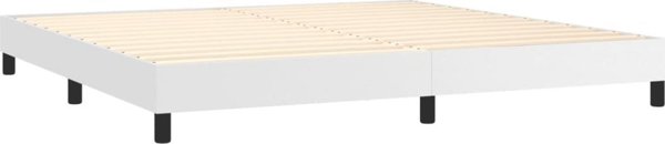 vidaXL Λευκό κρεβάτι κοντινένταλ με στρώμα και LED, λευκή οικοδερμα 200x200cm