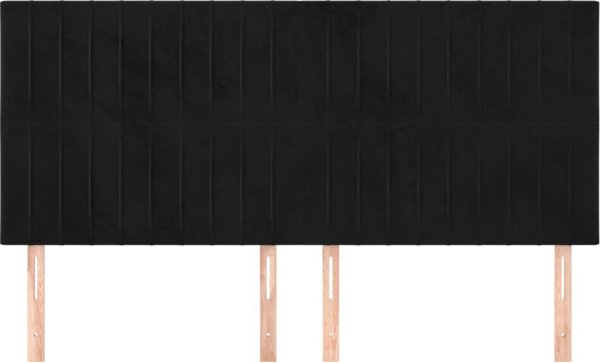 vidaXL Ζελατίνες για κρεβάτι, 4 τεμ., μαύρο, 100x5x78/88 εκ, βελούδινο