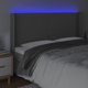 vidaXL Κεφαλάρι κρεβατιού με LED, γκρι, 203x16x118/128 εκ., τεχνητό δέρμα