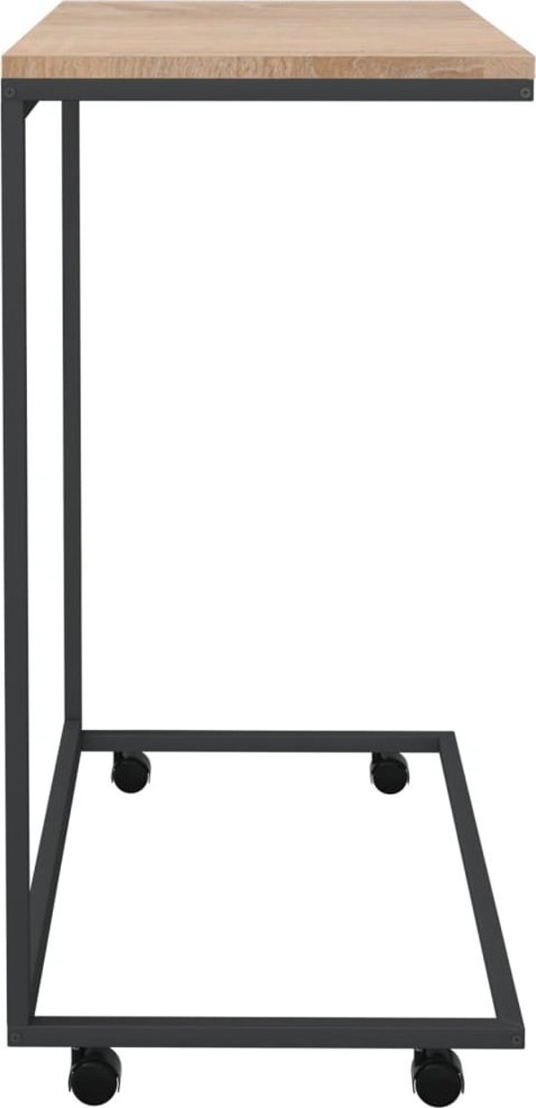vidaXL Τραπέζι βοηθητικό με ροδάκια, μαύρο, 55x35x70 εκ.