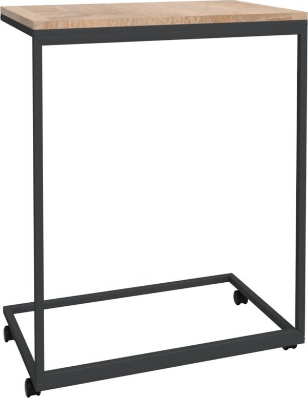 vidaXL Τραπέζι βοηθητικό με ροδάκια, μαύρο, 55x35x70 εκ.