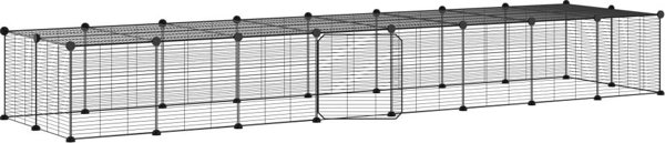vidaXL Κλουβί για ζώα με πόρτα, 36 πάνελ, μαύρο, 35x35 εκ, ατσάλι
