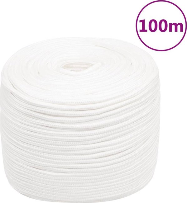 vidaXL Ναυτικό σχοινί, λευκό, 10 mm, 100 m, πολυπροπυλένιο