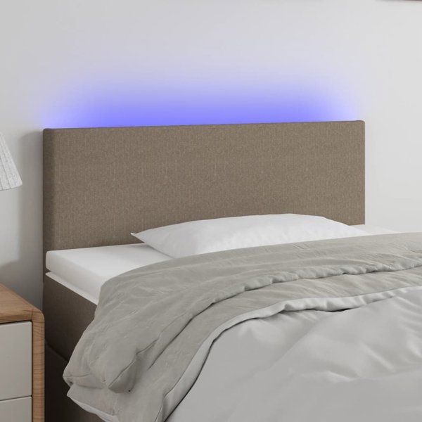 vidaXL Κεφαλάρι κρεβατιού με LED, taupe, 80x5x78/88 cm, ύφασμα