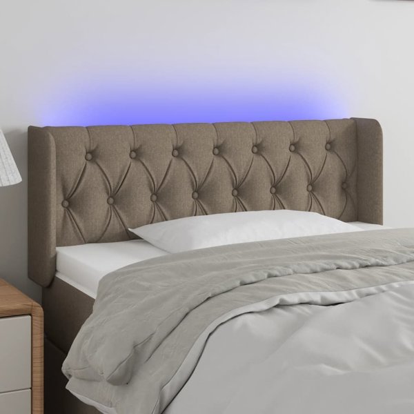 vidaXL Κεφαλάρι κρεβατιού με LED, ταουπέ, 93x16x78/88 εκ., ύφασμα