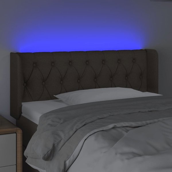 vidaXL Κεφαλάρι κρεβατιού με LED, ταουπέ, 93x16x78/88 εκ., ύφασμα