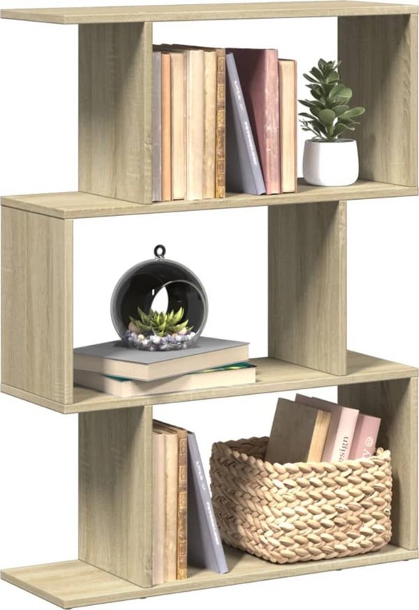 vidaXL Regal przegroda, 3 poziomy, dab sonoma, 70x24x97 cm