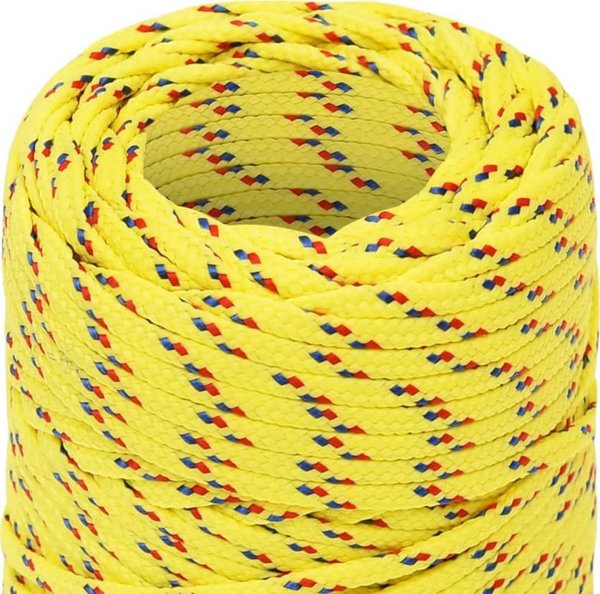 vidaXL Linka zeglarska, zolta, 2 mm, 25 m, polipropylen