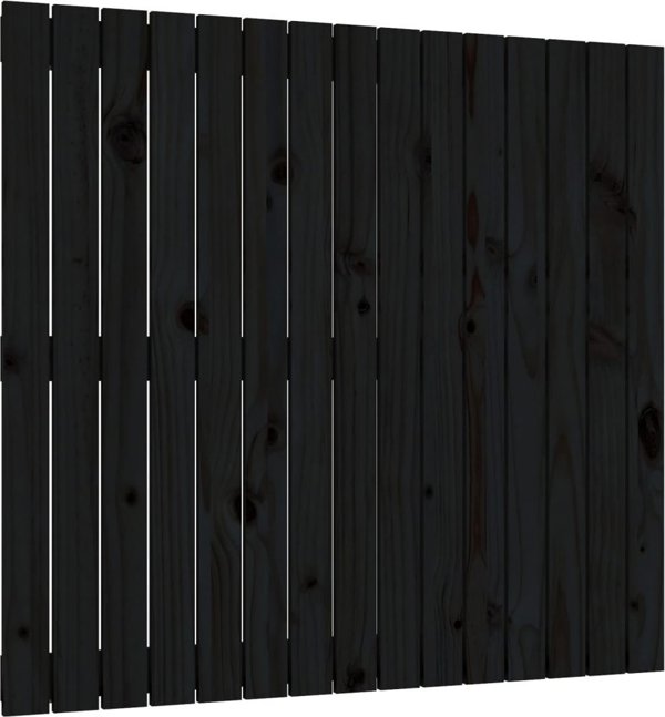 vidaXL Μεταλλικό κεφαλάρι κρεβατιού, μαύρο, 95,5x3x90 cm, από μασίφ πεύκο