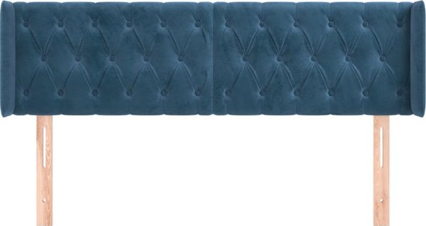 vidaXL Κεφαλάρι τύπου uszak, σκούρο μπλε, 147x16x78/88 cm, βελούδο
