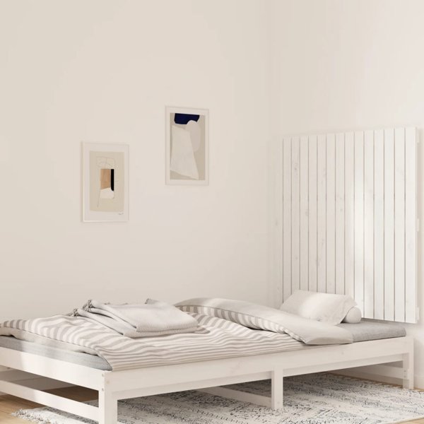 vidaXL Κεφαλάρι κρεβατιού, λευκό, 95,5x3x90 cm, μασίφ ξύλο πεύκου