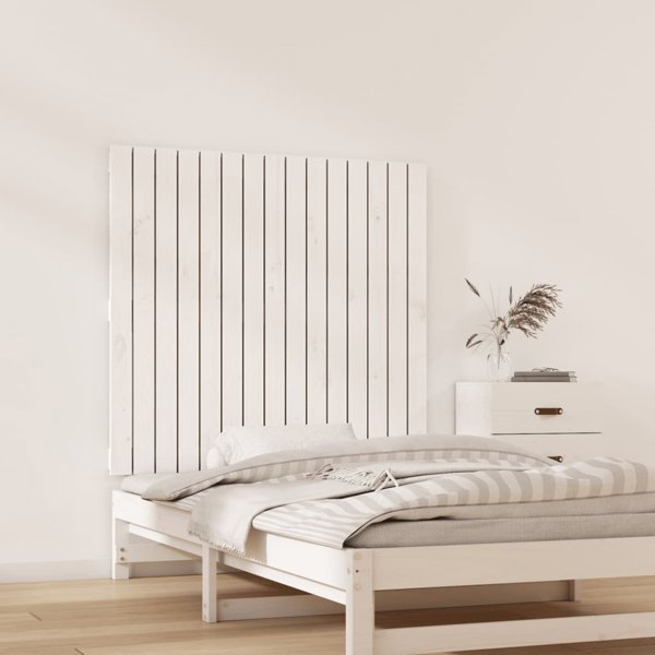vidaXL Κεφαλάρι κρεβατιού, λευκό, 95,5x3x90 cm, μασίφ ξύλο πεύκου