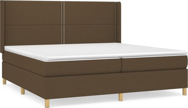 vidaXL Κρεβάτι Continental με στρώμα, καφέ ύφασμα 200x200 εκ.