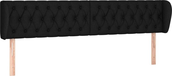 vidaXL Zaglowek uszak, czarny, 203x23x78/88 cm, tkanina