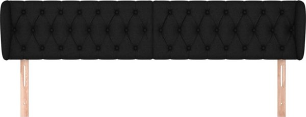 vidaXL Zaglowek uszak, czarny, 203x23x78/88 cm, tkanina
