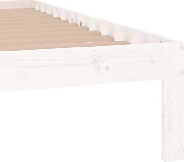 vidaXL Κρεβατοκάμαρα Λευκή, Μασίφ Ξύλο, 135x190 cm, Διπλό 4FT6