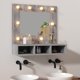 vidaXL Nτουλάπι me kathrefti kai LED, gri oak sonoma, 60x31.5x62 cm