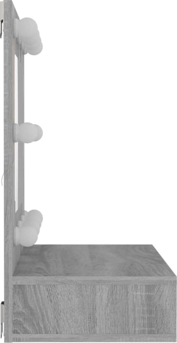 vidaXL Nτουλάπι me kathrefti kai LED, gri oak sonoma, 60x31.5x62 cm