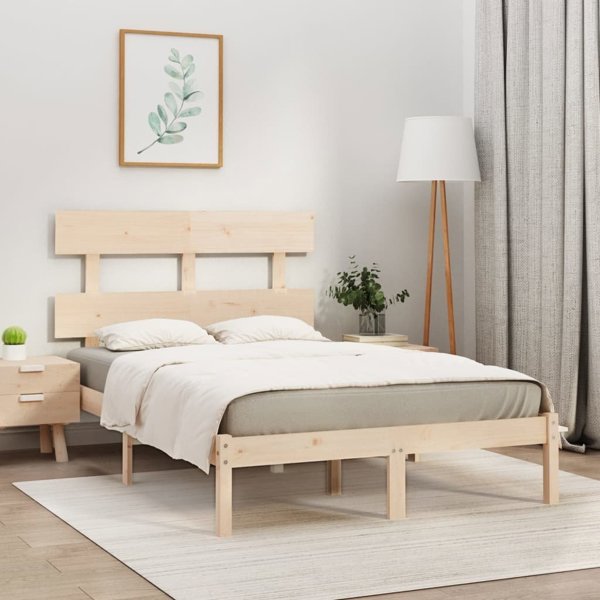 vidaXL Σκελετός κρεβατιού από μασίφ ξύλο, 150x200 cm, King Size