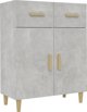 vidaXL Szafka szarosc betonu, 69,5x34x89 cm, material drewnopochodny