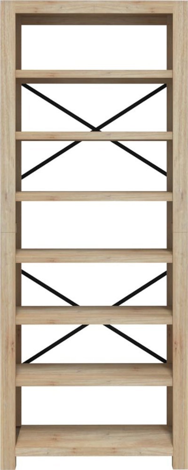vidaXL Βιβλιοθήκη με 7 ράφια, 80x30x200 cm, στερεό ξύλο ακακίας