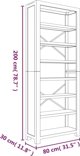 vidaXL Βιβλιοθήκη με 7 ράφια, 80x30x200 cm, στερεό ξύλο ακακίας