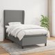 vidaXL Κρεβάτι Kontynentalne με Στρώμα, Σκούρο Γκρι Ύφασμα, 90x190 cm
