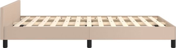 vidaXL Κρεβατοκάμαρα με Κεφαλάρι, Καπουτσίνo, 120x200 cm, Συνθετικό Δέρμα