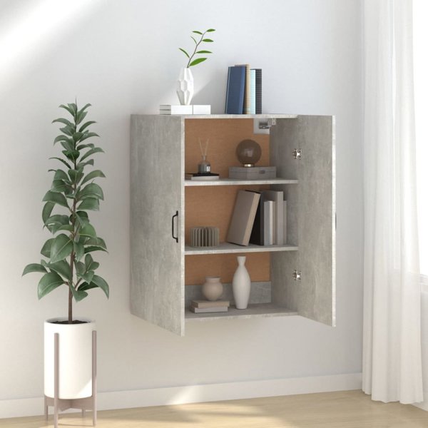 vidaXL Επιτοίχια ντουλάπα, γκρι τσιμέντου, 69,5x34x90 εκ.