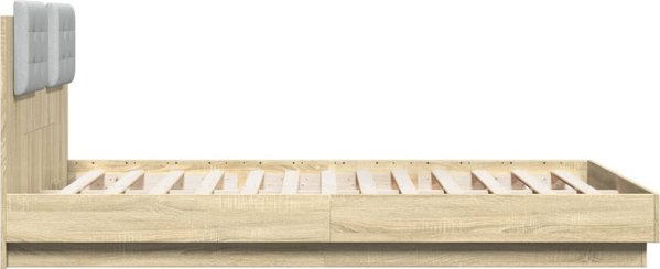 vidaXL Κρεβατοκάμαρα με κεφαλάρι, δρυς σονόμα, 150x200 εκ