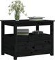 vidaXL Stolik kawowy, czarny, 71x49x55 cm, lite drewno sosnowe