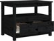 vidaXL Stolik kawowy, czarny, 71x49x55 cm, lite drewno sosnowe
