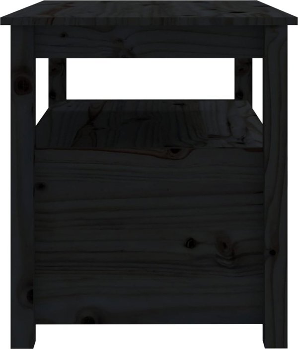 vidaXL Stolik kawowy, czarny, 71x49x55 cm, lite drewno sosnowe